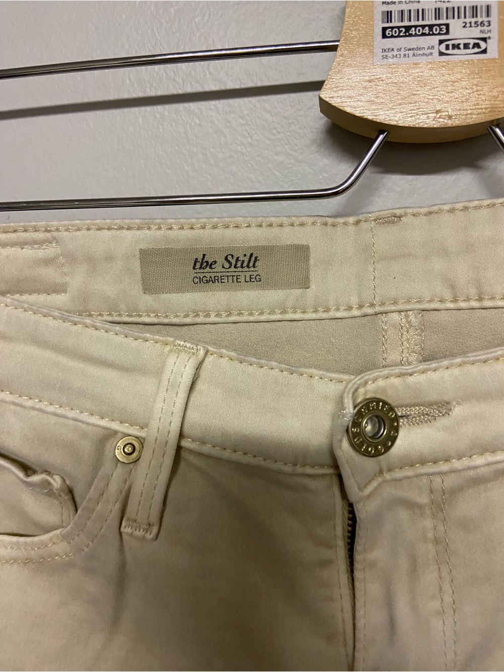 Ag Adriano Goldschmied Straight-Leg Jeans in Light Beige - Picture 3 of 4